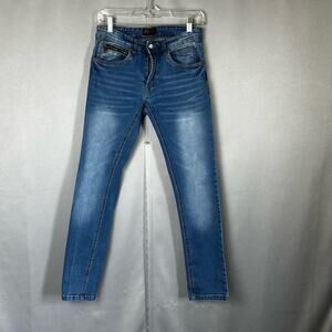 Men's Steve's Jeans Faded Distressed Medium Wash Skinny Jeans Stretch 28X30